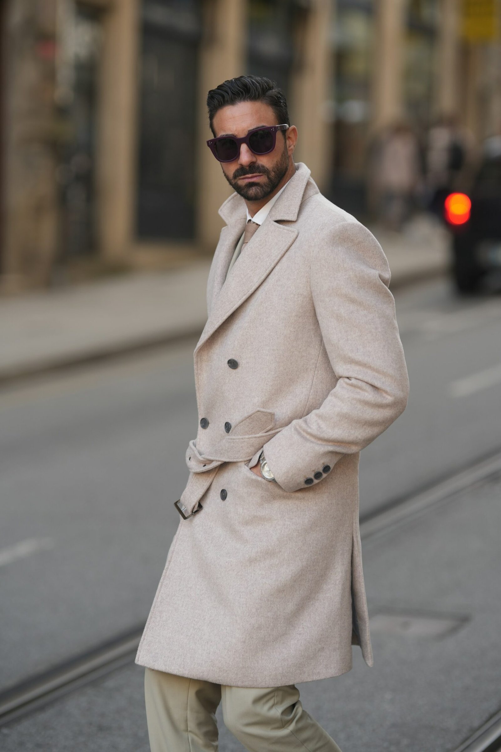 Trench croisé beige